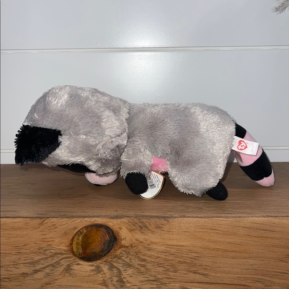 Ty Pink and Gray Raccoon Plush Toy - Picture 8 of 11